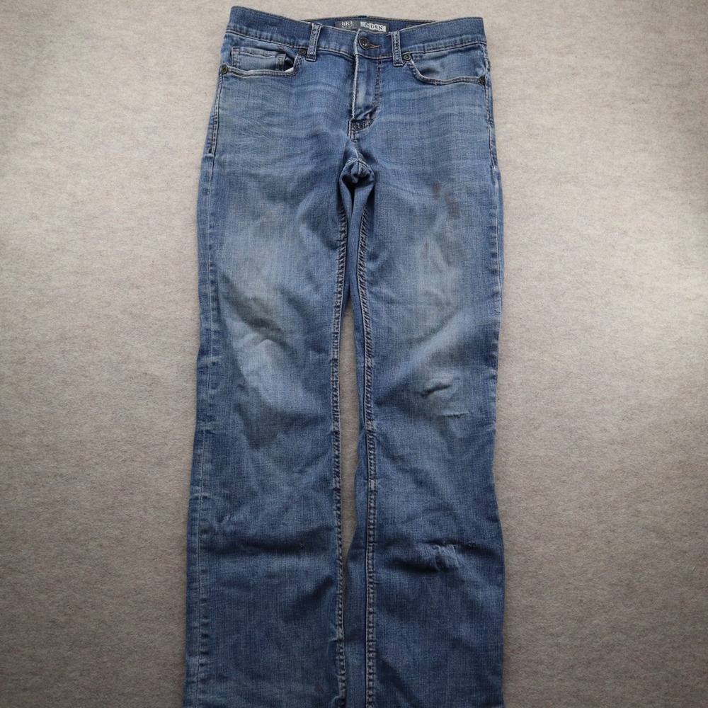 BKE Aiden Jeans 30S Bootleg Modern Medium Wash Distressed Denim
